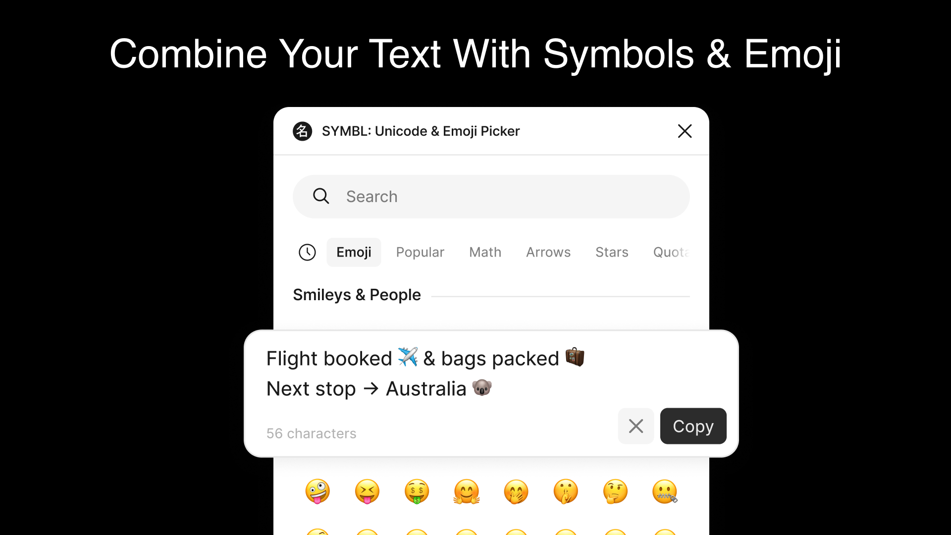 Combine Your Text With Symbols & Emoji