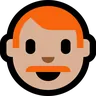 Man: Medium-Light Skin Tone, Red Hair Emoji 👨🏼‍🦰 image - Microsoft Windows 10 Segoe UI Emoji style