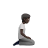 Person Kneeling Facing Right: Dark Skin Tone Emoji 🧎🏿‍➡️ image - Apple style
