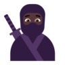 Ninja: Dark Skin Tone Emoji 🥷🏿 image - Microsoft Classic 2D style