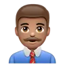 Man Office Worker: Medium Skin Tone Emoji 👨🏽‍💼 image - WhatsApp style