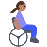 Woman In Manual Wheelchair: Medium Skin Tone Emoji 👩🏽‍🦽 image - Tossface style