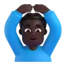 Man Gesturing Ok: Dark Skin Tone Emoji 🙆🏿‍♂️ image - Microsoft 3D Fluent style