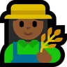 Woman Farmer: Medium-Dark Skin Tone Emoji 👩🏾‍🌾 image - Microsoft Windows 10 Segoe UI Emoji style