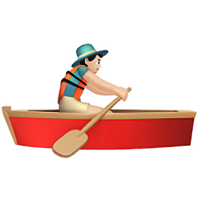 Man Rowing Boat: Light Skin Tone