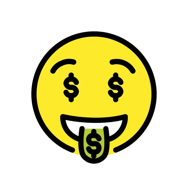 Cara de la boca del dinero