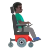 Man In Motorized Wheelchair Facing Right: Dark Skin Tone Emoji 👨🏿‍🦼‍➡️ image - Google Noto Color style