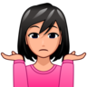 Woman Shrugging: Medium-Light Skin Tone Emoji 🤷🏼‍♀️ image - Emojidex style