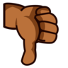 Thumbs Down: Medium-Dark Skin Tone Emoji 👎🏾 image - Emojidex style