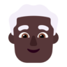 Man: Dark Skin Tone, White Hair Emoji 👨🏿‍🦳 image - Microsoft Classic 2D style