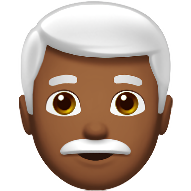 Man: Medium-Dark Skin Tone, White Hair