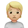 Person Frowning: Medium-Light Skin Tone Emoji 🙍🏼 image - Apple style
