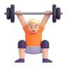 Person Lifting Weights: Medium-Light Skin Tone Emoji 🏋🏼 image - Microsoft 3D Fluent style