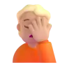Person Facepalming: Medium-Light Skin Tone Emoji 🤦🏼 image - Microsoft 3D Fluent style