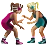 Women Wrestling: Medium Skin Tone, Medium-Light Skin Tone