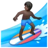 Man Surfing: Dark Skin Tone Emoji 🏄🏿‍♂️ image - Samsung style