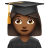 Woman Student: Medium-Dark Skin Tone Emoji 👩🏾‍🎓 image - Apple style