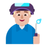 Man Factory Worker: Medium-Light Skin Tone Emoji 👨🏼‍🏭 image - Microsoft Classic 2D style