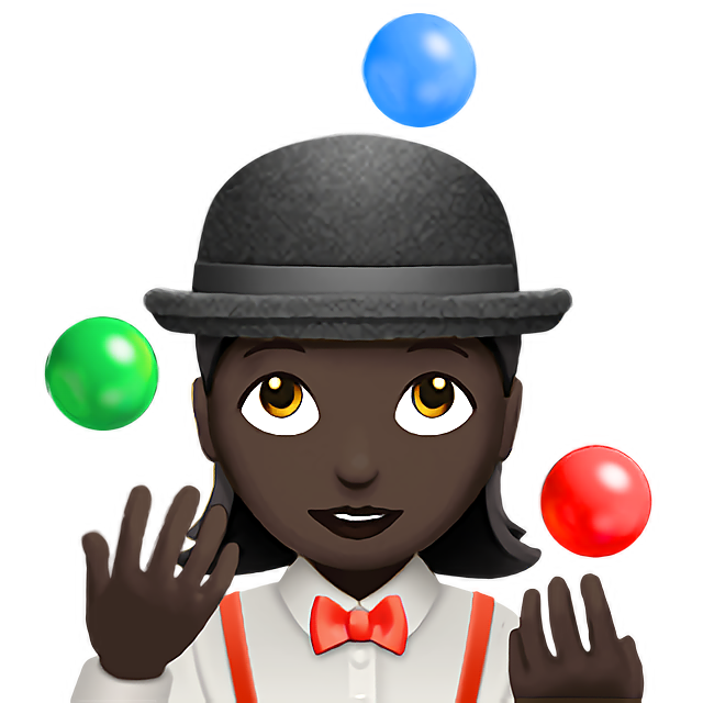 Woman Juggling: Dark Skin Tone