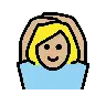 Woman Gesturing Ok: Medium-Light Skin Tone Emoji 🙆🏼‍♀️ image - OpenMoji style