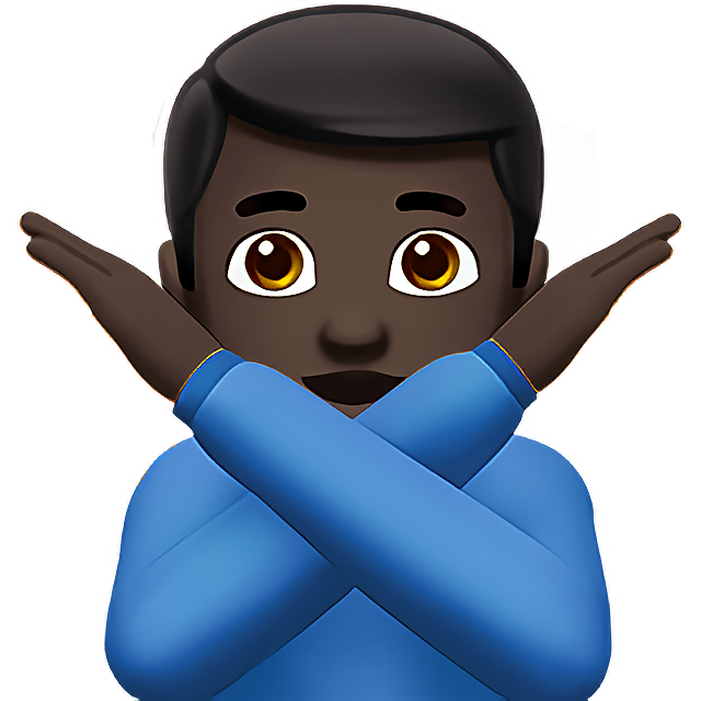 Man Gesturing No: Dark Skin Tone