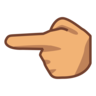 Backhand Index Pointing Left: Medium Skin Tone Emoji 👈🏽 image - Emojidex style