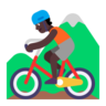 Person Mountain Biking: Dark Skin Tone Emoji 🚵🏿 image - Microsoft Classic 2D style