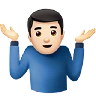 Man Shrugging: Light Skin Tone Emoji 🤷🏻‍♂️ image - Apple style
