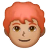 Man: Medium Skin Tone, Red Hair Emoji 👨🏽‍🦰 image - Samsung style
