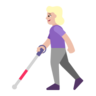 Woman With White Cane: Medium-Light Skin Tone Emoji 👩🏼‍🦯 image - Microsoft Classic 2D style