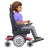 Woman In Motorized Wheelchair Facing Right: Medium Skin Tone