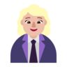 Woman Office Worker: Medium-Light Skin Tone Emoji 👩🏼‍💼 image - Microsoft Classic 2D style