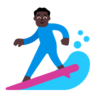 Man Surfing: Dark Skin Tone Emoji 🏄🏿‍♂️ image - Microsoft Classic 2D style