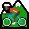Person Mountain Biking: Dark Skin Tone Emoji 🚵🏿 image - Microsoft Windows 10 Segoe UI Emoji style
