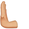 Leftwards Pushing Hand: Medium-Light Skin Tone Emoji 🫷🏼 image - Apple style