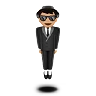 Person In Suit Levitating: Medium-Light Skin Tone Emoji 🕴🏼 image - Apple style