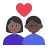 Couple With Heart: Woman, Man, Medium-Dark Skin Tone, Dark Skin Tone Emoji 👩🏾‍❤️‍👨🏿 image - Tossface style
