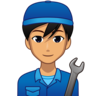 Man Mechanic: Medium Skin Tone Emoji 👨🏽‍🔧 image - Emojidex style