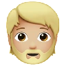 Person: Medium-Light Skin Tone, Beard Emoji 🧔🏼 image - Apple style
