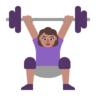 Woman Lifting Weights: Medium Skin Tone Emoji 🏋🏽‍♀️ image - Microsoft Classic 2D style