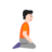 Person Kneeling Facing Right: Light Skin Tone