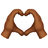 Heart Hands: Medium-Dark Skin Tone Emoji 🫶🏾 image - Apple style