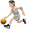 Person Bouncing Ball: Light Skin Tone Emoji ⛹🏻 image - Apple style