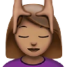 Woman Getting Massage: Medium Skin Tone Emoji 💆🏽‍♀️ image - Apple style