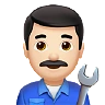 Man Mechanic: Light Skin Tone Emoji 👨🏻‍🔧 image - Apple style