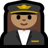 Woman Pilot: Medium Skin Tone Emoji 👩🏽‍✈️ image - Microsoft Windows 10 Segoe UI Emoji style