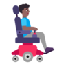 Man In Motorized Wheelchair Facing Right: Medium-Dark Skin Tone Emoji 👨🏾‍🦼‍➡️ image - Microsoft Classic 2D style