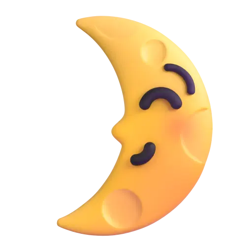 First Quarter Moon Face