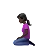 Woman Kneeling: Dark Skin Tone