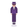 Person In Suit Levitating: Medium-Light Skin Tone Emoji 🕴🏼 image - Microsoft Classic 2D style